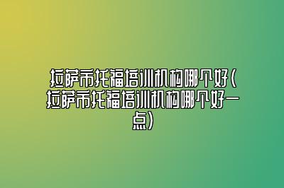 拉萨市托福培训机构哪个好(拉萨市托福培训机构哪个好一点)