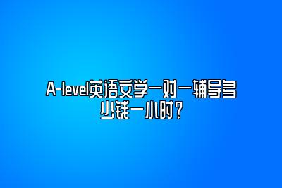 A-level英语文学一对一辅导多少钱一小时？