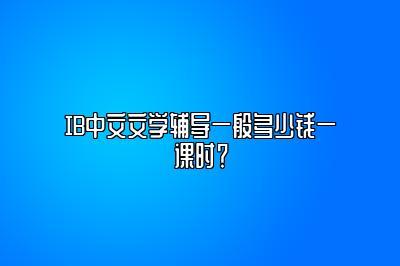 IB中文文学辅导一般多少钱一课时？