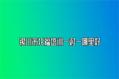 银川市托福培训一对一哪里好