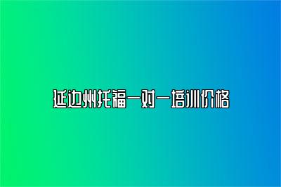 延边州托福一对一培训价格