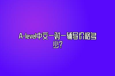 A-level中文一对一辅导价格多少？