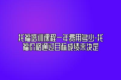 托福培训课程一年费用多少-托福价格通过目标成绩来决定