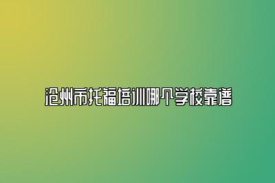 沧州市托福培训哪个学校靠谱