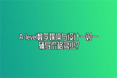 A-level数字媒体与设计一对一辅导价格多少？