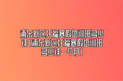 浦东新区托福寒假培训班多少钱(浦东新区托福寒假培训班多少钱一个月)