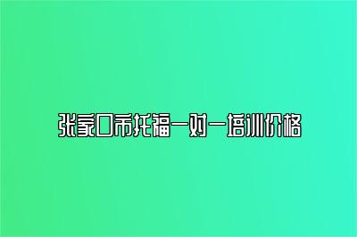 张家口市托福一对一培训价格