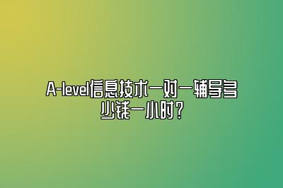 A-level信息技术一对一辅导多少钱一小时？