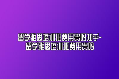 留学雅思培训班费用贵吗知乎-留学雅思培训班费用贵吗