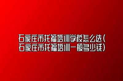 石家庄市托福培训学校怎么选(石家庄市托福培训一般多少钱)