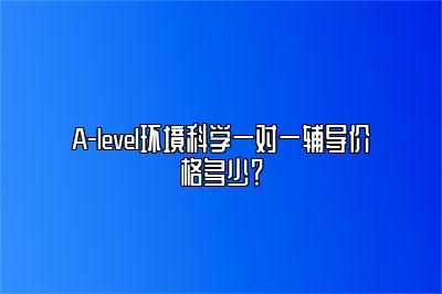 A-level环境科学一对一辅导价格多少？