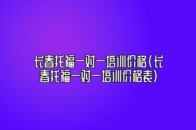 长春托福一对一培训价格(长春托福一对一培训价格表)