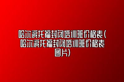 哈尔滨托福封闭培训班价格表(哈尔滨托福封闭培训班价格表图片)