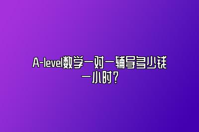 A-level数学一对一辅导多少钱一小时？