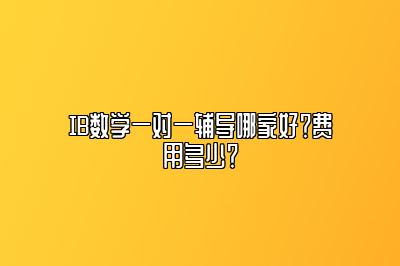 IB数学一对一辅导哪家好？费用多少？