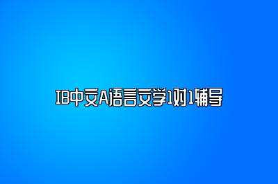 IB中文A语言文学1对1辅导