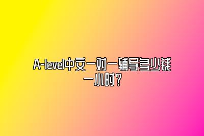 A-level中文一对一辅导多少钱一小时？