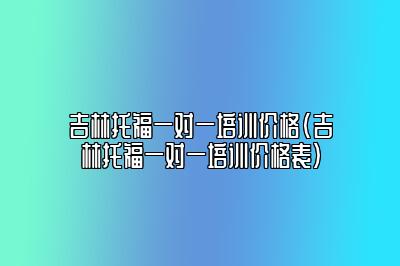 吉林托福一对一培训价格(吉林托福一对一培训价格表)