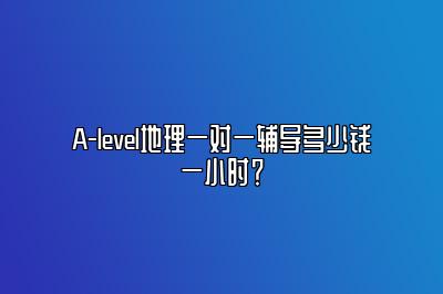 A-level地理一对一辅导多少钱一小时？