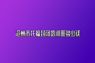 沧州市托福封闭培训班多少钱