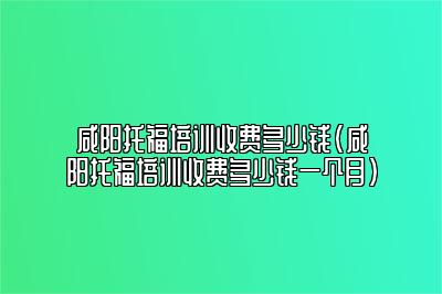 咸阳托福培训收费多少钱(咸阳托福培训收费多少钱一个月)