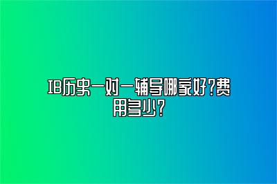 IB历史一对一辅导哪家好？费用多少？