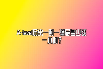 A-level历史一对一辅导多少钱一小时？