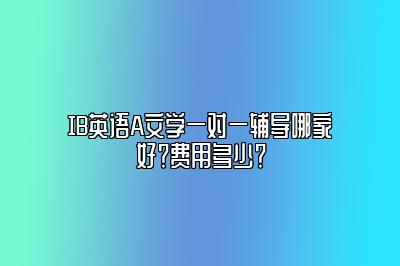 IB英语A文学一对一辅导哪家好？费用多少？