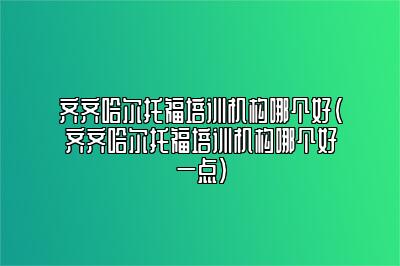 齐齐哈尔托福培训机构哪个好(齐齐哈尔托福培训机构哪个好一点)