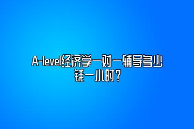 A-level经济学一对一辅导多少钱一小时？