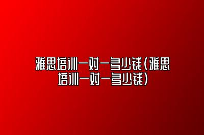 雅思培训一对一多少钱(雅思培训一对一多少钱)