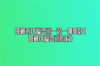 邯郸市托福培训一对一哪里好(邯郸托福培训机构)