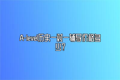 A-level历史一对一辅导价格多少？