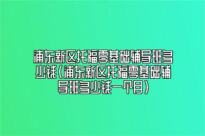 浦东新区托福零基础辅导班多少钱(浦东新区托福零基础辅导班多少钱一个月)