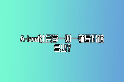 A-level社会学一对一辅导价格多少？