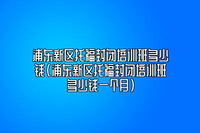 浦东新区托福封闭培训班多少钱(浦东新区托福封闭培训班多少钱一个月)