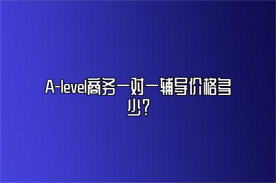 A-level商务一对一辅导价格多少？