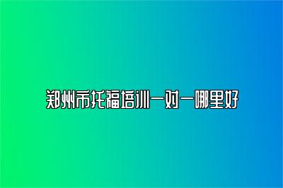 郑州市托福培训一对一哪里好