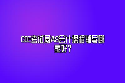 CIE考试局AS会计课程辅导哪家好？