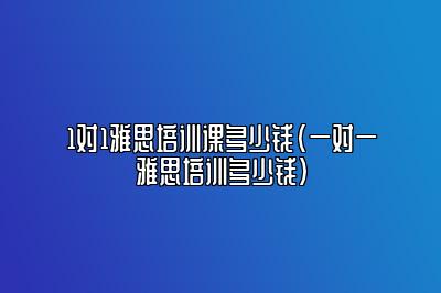 1对1雅思培训课多少钱(一对一雅思培训多少钱)