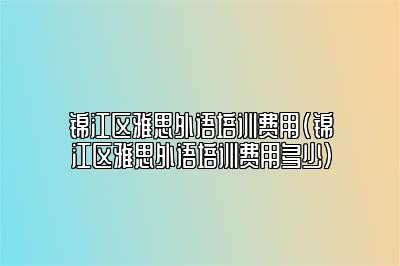 锦江区雅思外语培训费用(锦江区雅思外语培训费用多少)