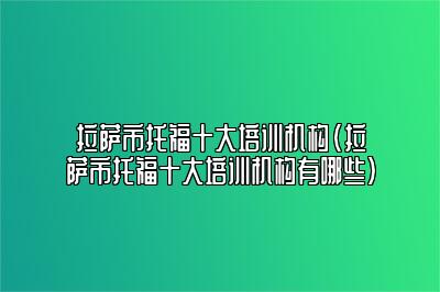 拉萨市托福十大培训机构(拉萨市托福十大培训机构有哪些)