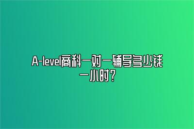 A-level商科一对一辅导多少钱一小时？