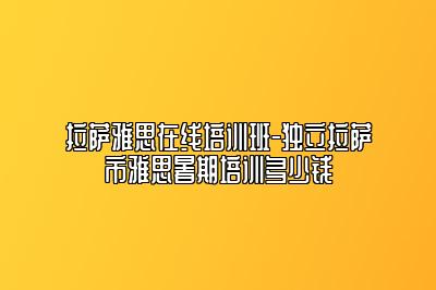 拉萨雅思在线培训班-独立拉萨市雅思暑期培训多少钱