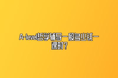 A-level哲学辅导一般多少钱一课时？