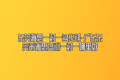 东莞雅思一对一多少钱-广东东莞市雅思培训一对一哪里好