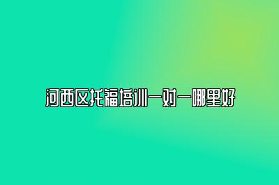 河西区托福培训一对一哪里好