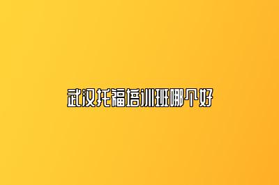 武汉托福培训班哪个好