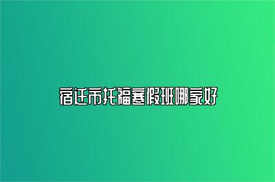 宿迁市托福寒假班哪家好