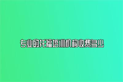 专业的托福培训机构收费多少